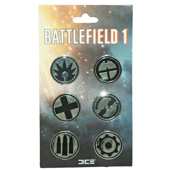 Vintage Battlefield 1 Frontline Metal Silver Six Pin Set - Gaming Accessory 2016 - Picture 1 of 2